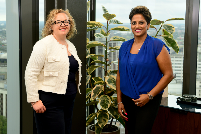 Pictured on the left Helen Brocklebank (office managing partner in Birmingham) on the right Jill Kaur (partner) 